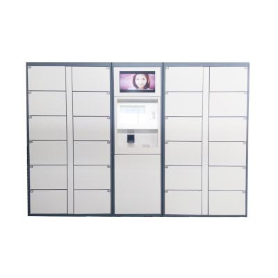 China Armario eléctrico del poste del paquete de los armarios de la entrega del paquete de la pantalla LCD táctil con la función de la publicidad en venta