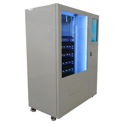 China Salad Vegetables Glass Bottle Combo Vending Machine Indoor Big Touch Screen Non-touch Payment Option for sale