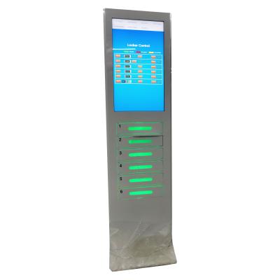 China Free Payment Use Cell Phone Charging Kiosk With Big Touch Screen for Shopping Mall with Remote Advertising for sale