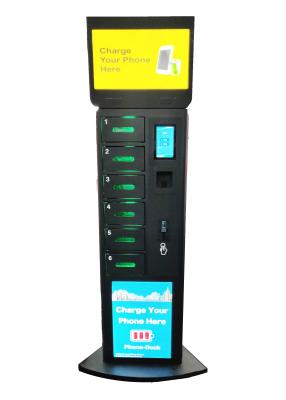China Electronic Password Lock Commercial Cell Phone Charging Stations Big Touch Screen Advertising Function for sale