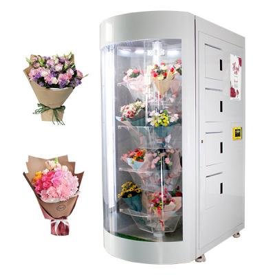 China 360 Rotation Segregation Flowers Bouquet Vending Machine With Transparent Shelf for sale