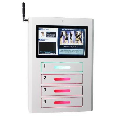 China Quick Charge Wall Mounted Cell Phone Charging Lockers Advertising Touch Screen for sale
