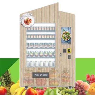 China Comida sana de la máquina expendedora de la ensalada de fruta fresca con el sistema de la elevación del elevador en venta