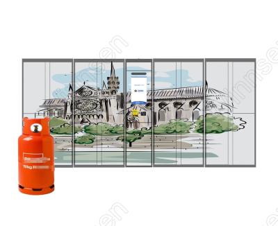 China Smart Combo Robotic Vending Locker Machine Gas Exchange For Sandwich Salad for sale