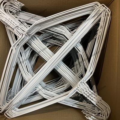 China 18 Inch 1.9mm  Dry Cleaner Hangers In Bulk  White Powder Coated for sale