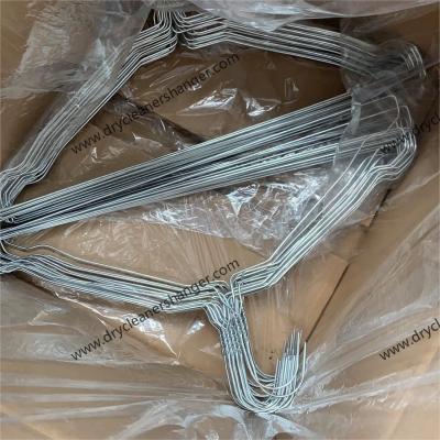 China 40.5cm Galvanized Wire Hanger White Wire Hanger For Laundry Shop for sale
