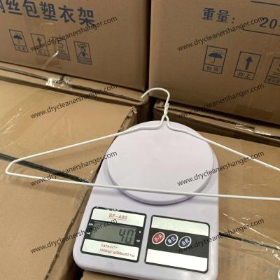 China 2.6mm Plastic Coated Metal Hangers white For Dry Cleaning Shop for sale