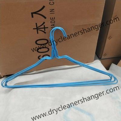 China 16 Inch Plastic Coated Wire Clothes Hangers  For Laundry Shop for sale
