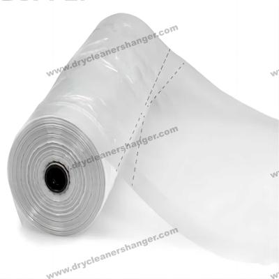 China Rollo de tubos poliperforados transparentes para lavanderías Rollo de bolsas de plástico personalizado en venta