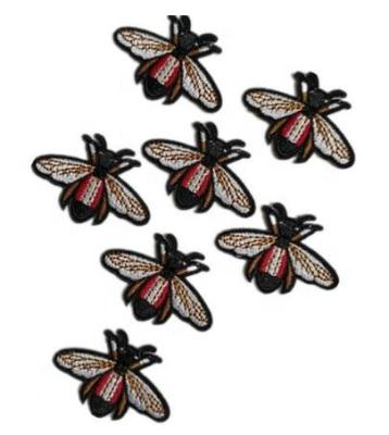 China Bee patches factory design with full embroidered iron on backing for sale