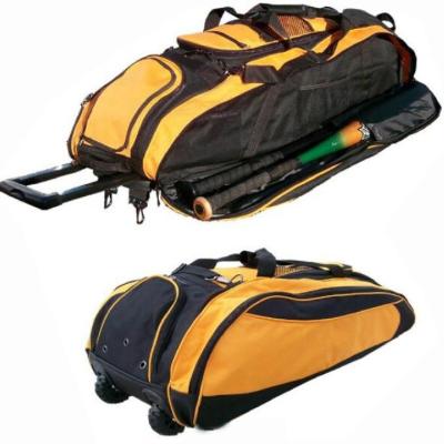 China Trolley Custom Sports Bags Duffle Rolling Baseball Bag With Wheel for sale
