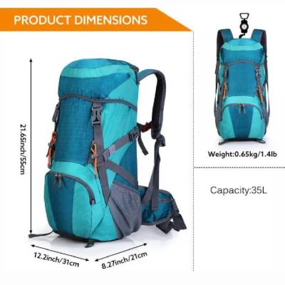 Китай 35l Lightweight Travel Backpack Waterproof With Rain Cover Camping Adults продается
