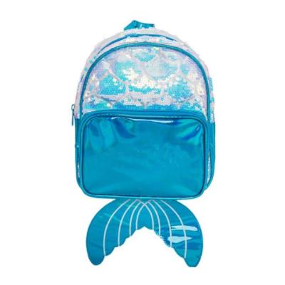 China Customized Logo Waterproof Mermaid Blue Duffel Bags Kids School Bags Backpack for sale