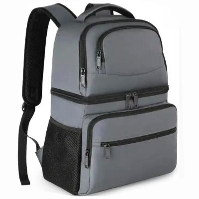 China 26 Cans Cooler Insulated Backpack Leakproof Double Deck Cooler Bag For Men Women for sale