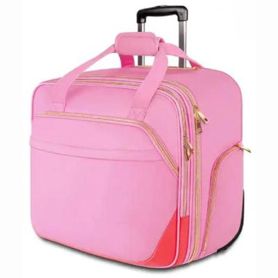 China Women Travel Carry On Weekender Trolley Bags Business Laptop Rolling Briefcase With Wheels for sale