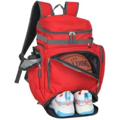 China Lightweight Large Capacity Sport Backpack Bag Polyester Gym Basketball Football Backpack for sale