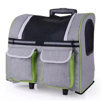 China Wholesale Wheeled Pet Bag Traveling Trolley Pet Luggage Backpack Bag With Wheels en venta