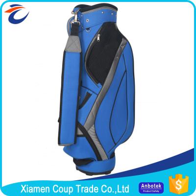 China Softback Type Nylon Sports Bag Blue Golf Shoulder Strap Parts Hood Bags for sale