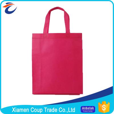 China Color rojo hermoso no tejido de los bolsos de compras de la tela con diseño simple en venta
