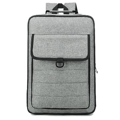 China Gray Polyester Material Canvas Laptop Backpack Multifunction Laptop Bag for sale