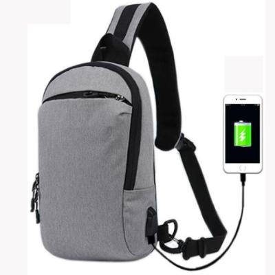 China Unisex Multifunctional USB Charging Nylon Chest Bag for sale