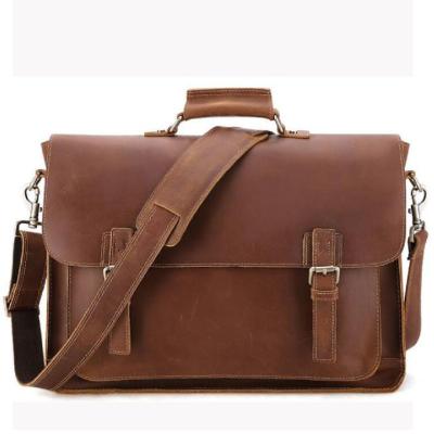 China First Layer Cowhide Men'S 17 Inch Retro Laptop Messenger Bags for sale