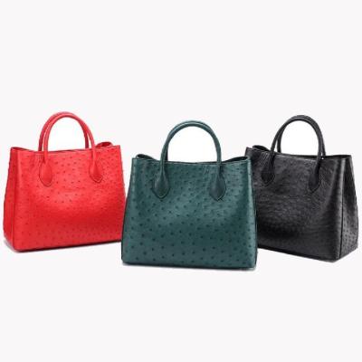 China 32x15x24cm Ostrich Leather Ladies Tote Handbag for sale