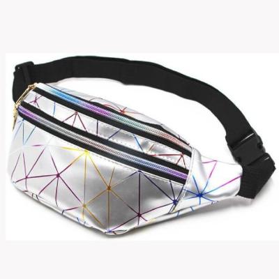 China Holographic Diamond Color Laser PU Leather Waist Pack for sale