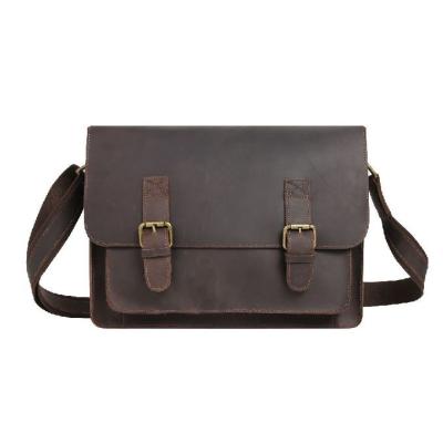 China Brown Retro First Layer Cowhide Satchel Shoulder Bag for sale