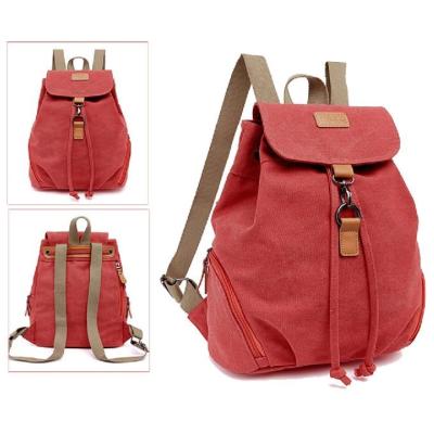 China Girls Casual Drawstring Canvas Backpack With Adjustable Straps for sale