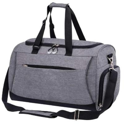 China Oxford Custom Sports Bags Big Capacity Classical Grey Gym For Man Woman for sale