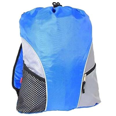 China Blue Nylon Drawstring Promotional Products Backpacks For Swimming Gymsack Shoe for sale