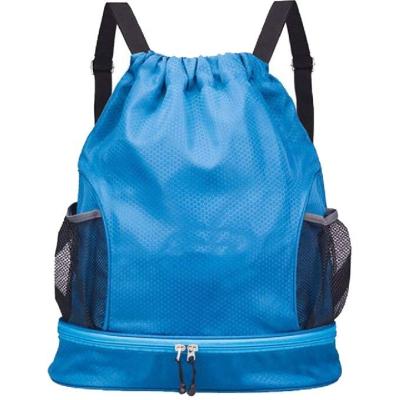 China Drawstring Dry Wet Separation Beach Bag Backpack With Shoe Compartment for sale