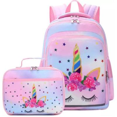 China Unicorn Polyester Primary School Bag With Lunch Box for sale