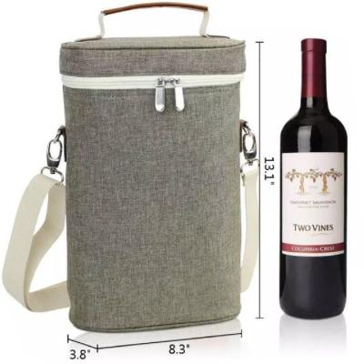 China Collapsible 600D Polyester Exterior Insulated Wine Cooler Bag for sale