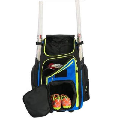 China Custom Waterproof Cricket Kit Bag With Trolley Wheels Shoe Compartment for sale