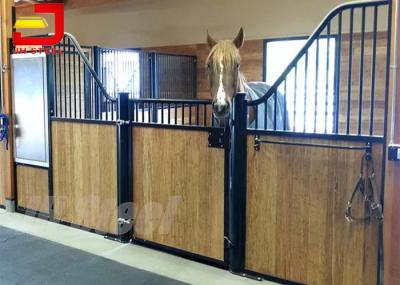 China Classic Free Standing Powder Coated Horse Stall Partitions With Swing Door And Dividers for sale