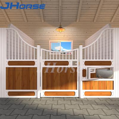 China 3.6x2.2 Building Sets Plans Wooden Horse Stable Door With Swivel Feeder for sale