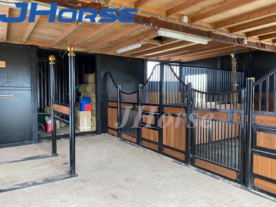 China High Density Water Resistant Metal Horse Stall Fronts Pine Wood Filling for sale