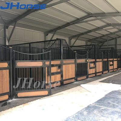 China Hot Dip Galvanized Horse Box Stalls Fronts 2200mm Height With Board Door for sale