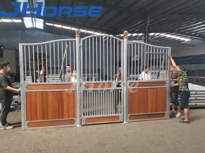 China Swivel Doors Horse Stable Exterior Steel Frame Black Powder Coated for sale