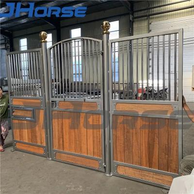 China Q235 Black Powder Coating Horse Stall Fronts With Roof for sale
