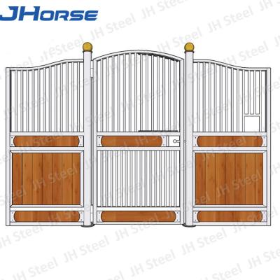 China Powder Coated Horse Stall Panels , Horse Barn Stalls Steel Pipe Material for sale