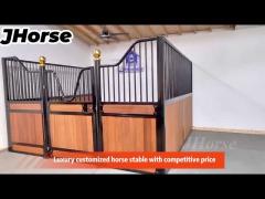 Customized Horse Stable Stall Prefabricated Black Powder Coated