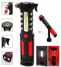 China Functional Rechargeable Cob Waterproof Portable LED Work Light With Emergency Hammer Belt Cutter for sale