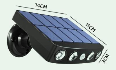 China 14x11x3cm zonne-energie waterdichte buitenverlichting IP65 zonnesensorlicht PC + ABS 4 stuks LED 4W 5V 300ma Te koop