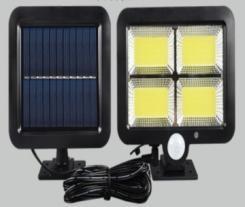 China 1200mAh Lithium Solar Powered Parking Lights 18650 Battery Solar Flood Light 4 COB Solar Sensor for sale