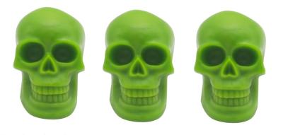 China 3pk-Green Wax Plastic Skull LED Light 8*11*10cm CR2032 Button Cell Battery for sale