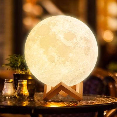 Chine Lampe de lune rechargeable pour enfants adultes Dia 14,5cm 3D Lumières de lune pour chambre unique cadeaux de Noël pour les femmes fille à vendre