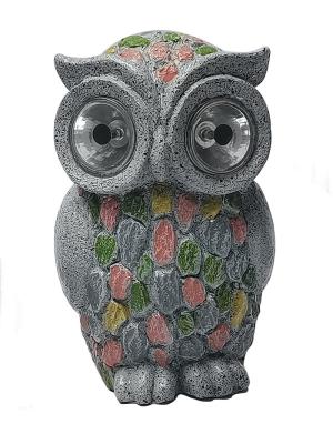 China Owl Shaped Solar Powered Resin LED Lawn Light 5.4*3.2 Cm Polycrystalline Silicon for sale